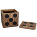 Storage Box Mindi Wood 40x40x40 Cm Dice Design Xaappk