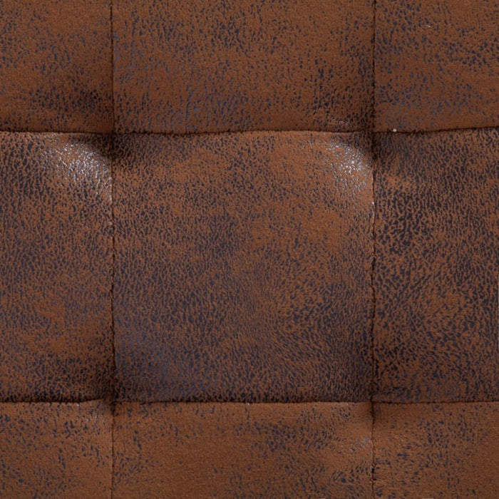 Storage Ottoman 87.5 Cm Brown Faux Suede Leather Xnotip