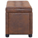 Storage Ottoman 87.5 Cm Brown Faux Suede Leather Xnotip