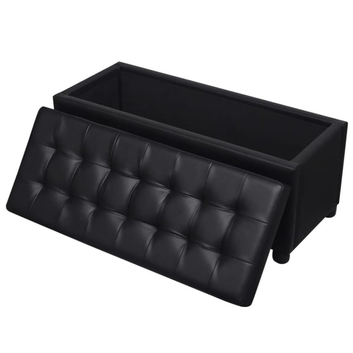 Storage Ottoman Artificial Leather Black Xaxabi