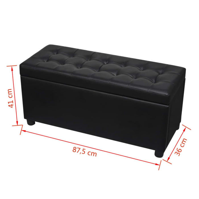 Storage Ottoman Artificial Leather Black Xaxabi