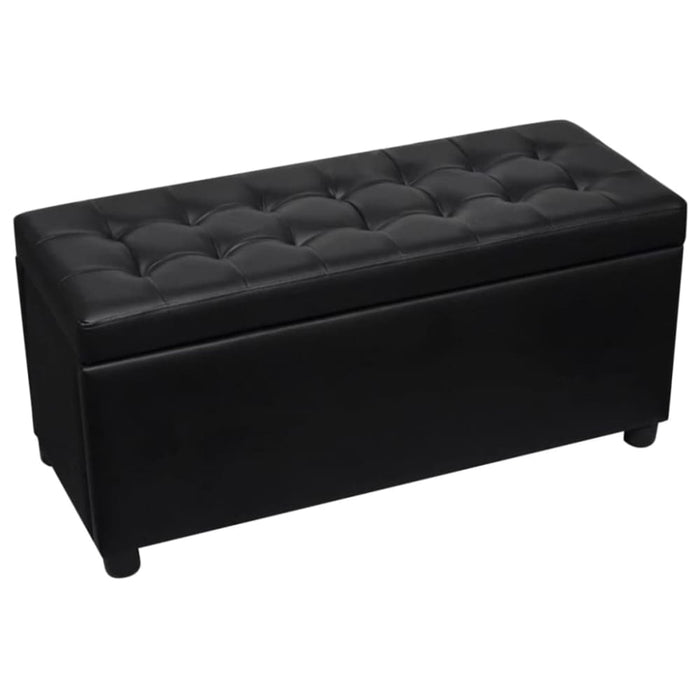 Storage Ottoman Artificial Leather Black Xaxabi