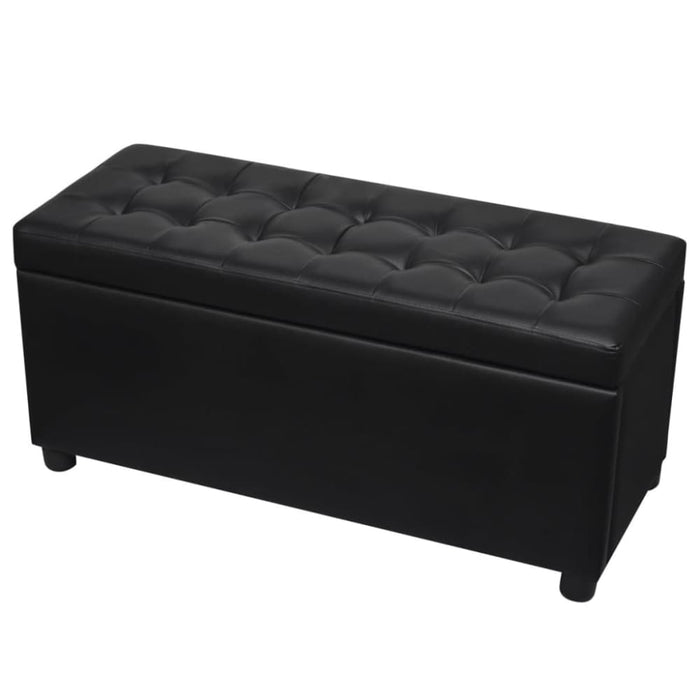 Storage Ottoman Artificial Leather Black Xaxabi