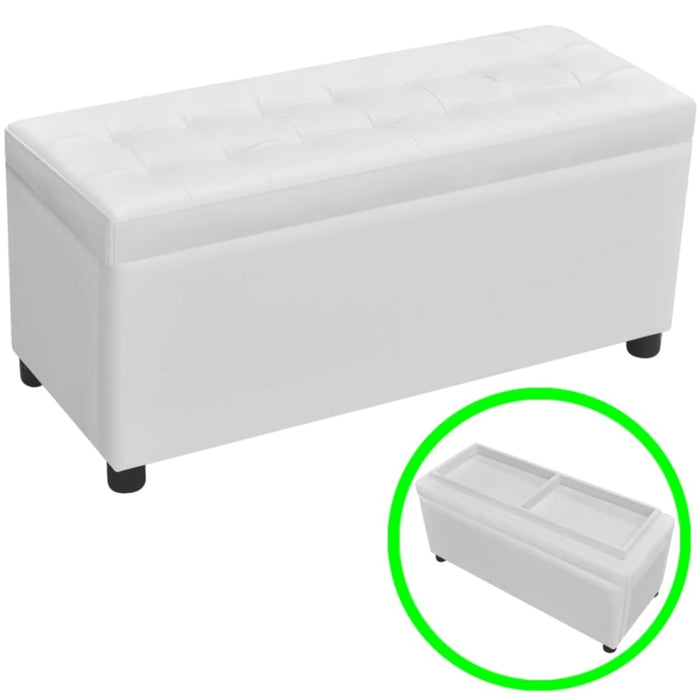 Storage Ottoman Artificial Leather White Xaxabl