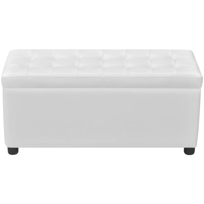 Storage Ottoman Artificial Leather White Xaxabl