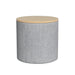 Storage Ottoman Blanket Box 40cm Linen Round Grey