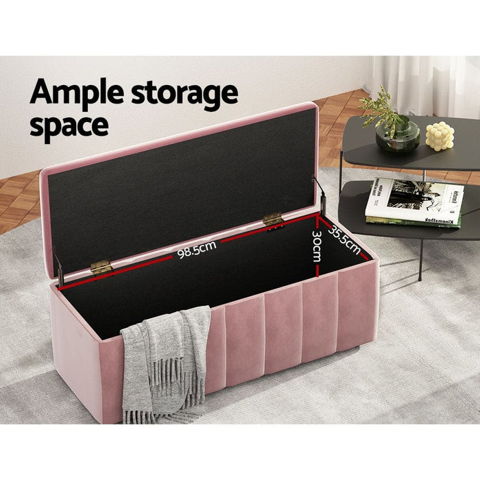 Storage Ottoman Blanket Box Velvet Chest Toy Foot Stool