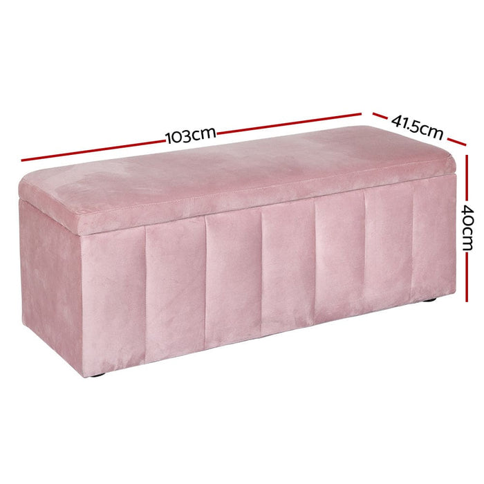 Storage Ottoman Blanket Box Velvet Chest Toy Foot Stool