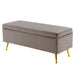 Storage Ottoman Stool Bench Seat 110cm Velvet Grey