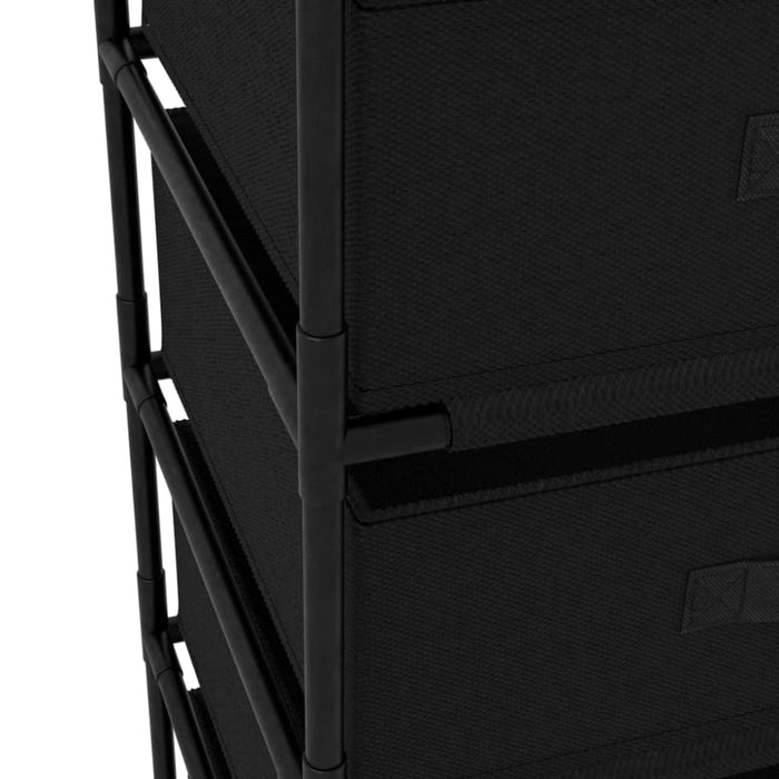 Storage Rack With 4 Fabric Baskets Steel Black Txxlxx