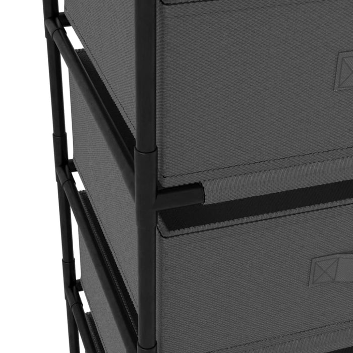 Storage Rack With 4 Fabric Baskets Steel Grey Txxlxt