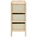 Storage Racks with 3 Fabric Baskets 2 Pcs Beige Cedar Wood