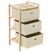 Storage Racks with 3 Fabric Baskets 2 Pcs Beige Cedar Wood