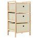 Storage Racks with 3 Fabric Baskets 2 Pcs Beige Cedar Wood