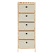 Storage Racks with 5 Fabric Baskets 2 Pcs Beige Cedar Wood
