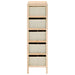 Storage Racks with 5 Fabric Baskets 2 Pcs Beige Cedar Wood