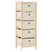 Storage Racks with 5 Fabric Baskets 2 Pcs Beige Cedar Wood