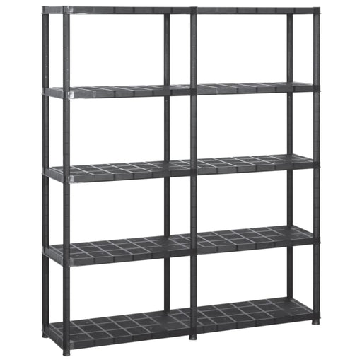 Storage Shelf 5 - tier Black 142x38x170 Cm Plastic Tbpknpx