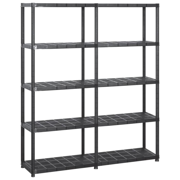 Storage Shelf 5-tier Black 142x38x170 Cm Plastic Tbpknpx