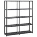 Storage Shelf 5-tier Black 142x38x170 Cm Plastic Tbpknpx