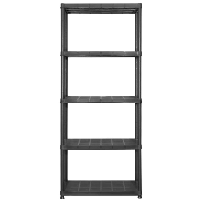 Storage Shelf 5-tier Black 142x38x170 Cm Plastic Tbpknpx