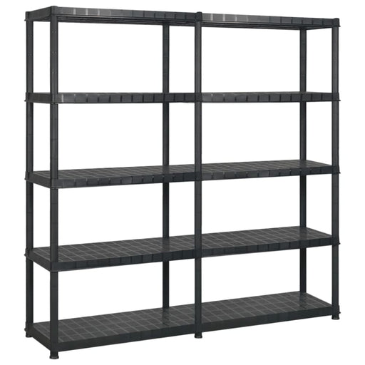 Storage Shelf 5 - tier Black 170x40x185 Cm Plastic Tbpknpt