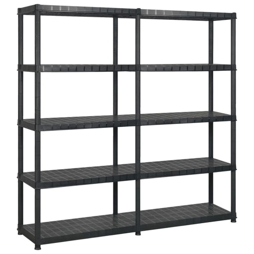 Storage Shelf 5-tier Black 170x40x185 Cm Plastic Tbpknpt