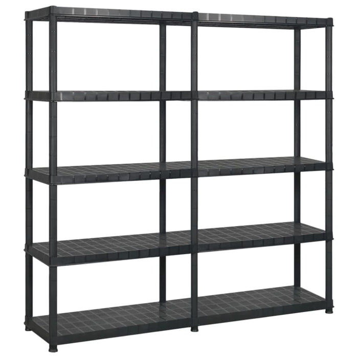 Storage Shelf 5-tier Black 170x40x185 Cm Plastic Tbpknpt