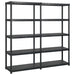 Storage Shelf 5-tier Black 170x40x185 Cm Plastic Tbpknpt