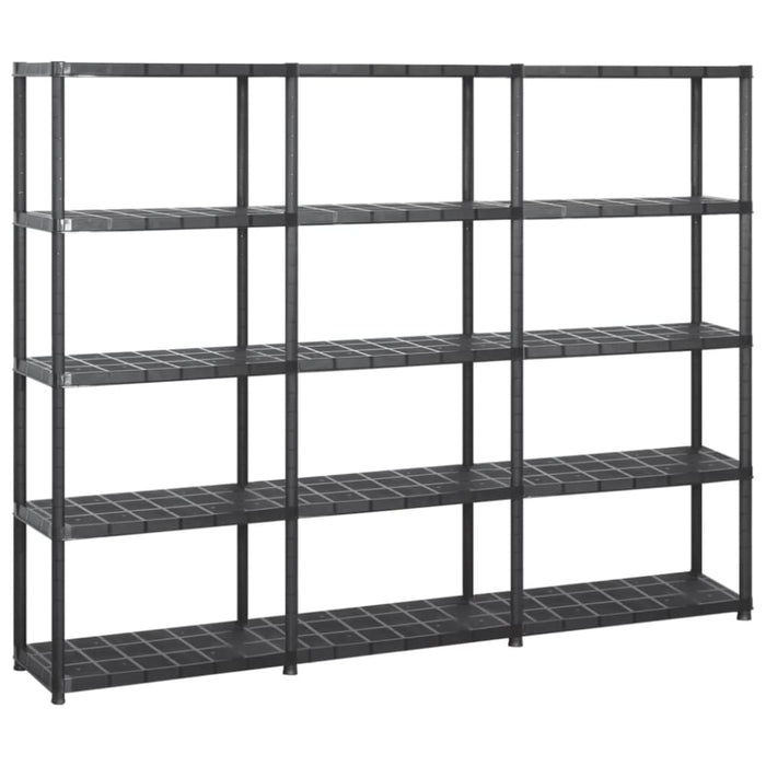 Storage Shelf 5-tier Black 213x38x170 Cm Plastic Tbpknpl