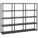 Storage Shelf 5-tier Black 213x38x170 Cm Plastic Tbpknpl