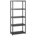Storage Shelf 5-tier Black 213x38x170 Cm Plastic Tbpknpl