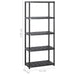 Storage Shelf 5-tier Black 213x38x170 Cm Plastic Tbpknpl