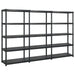 Storage Shelf 5 - tier Black 255x40x185 Cm Plastic Tbpknpi