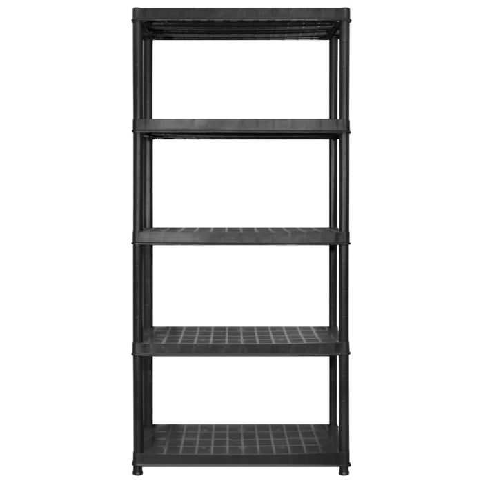 Storage Shelf 5 - tier Black 255x40x185 Cm Plastic Tbpknpi