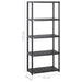 Storage Shelf 5 - tier Black 284x38x170 Cm Plastic Tbpknlb