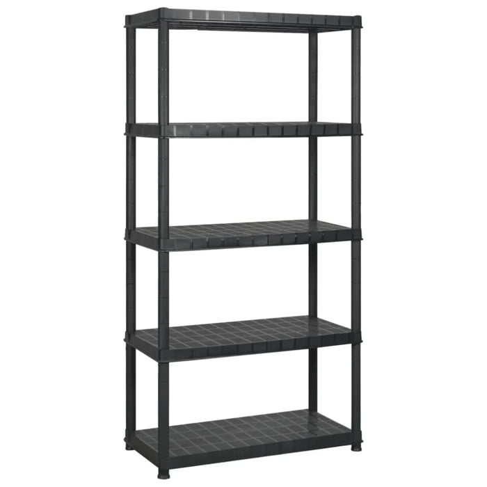 Storage Shelf 5 - tier Black 340x40x185 Cm Plastic Tbpknlo