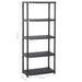 Storage Shelf 5-tier Black 71x38x170 Cm Plastic Oailna