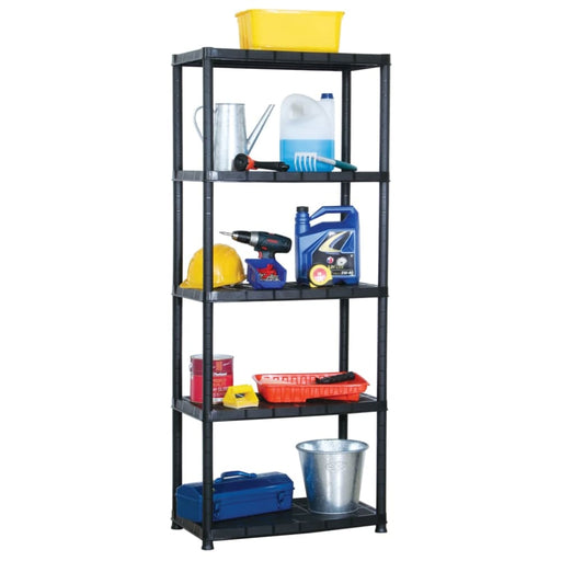 Storage Shelf 5-tier Black 71x38x170 Cm Plastic Oailna