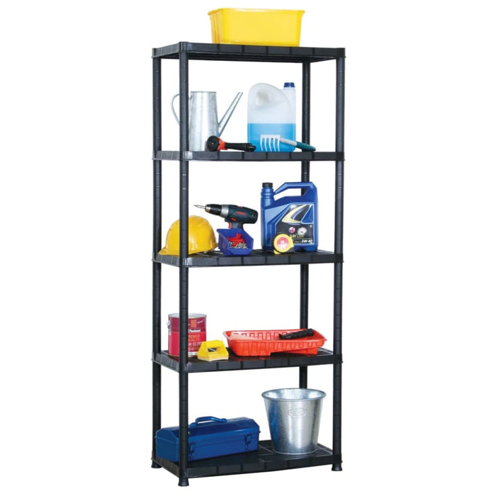 Storage Shelf 5-tier Black 71x38x170 Cm Plastic Oailna