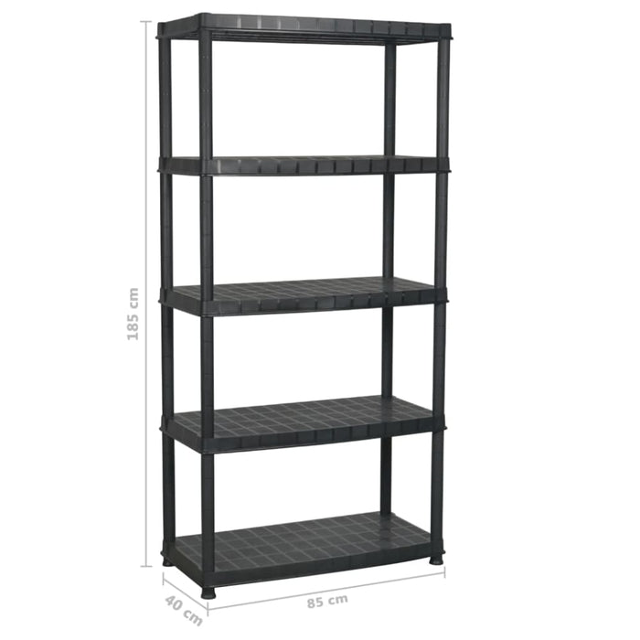 Storage Shelf 5-tier Black 85x40x185 Cm Plastic Oailnp
