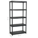 Storage Shelf 5-tier Black 85x40x185 Cm Plastic Oailnp