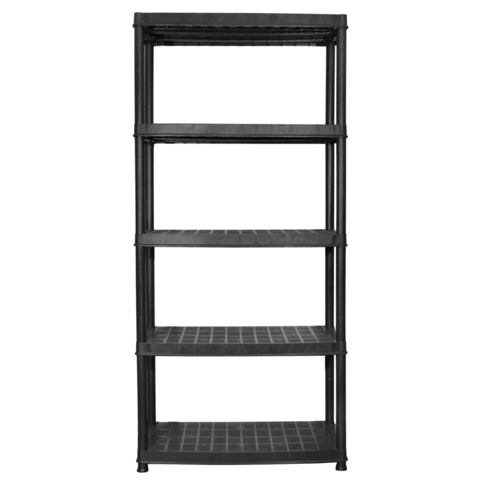 Storage Shelf 5-tier Black 91.5x45.7x185 Cm Plastic Oailnl