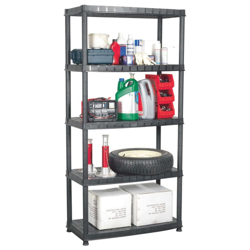 Storage Shelf 5-tier Black 91.5x45.7x185 Cm Plastic Oailnl