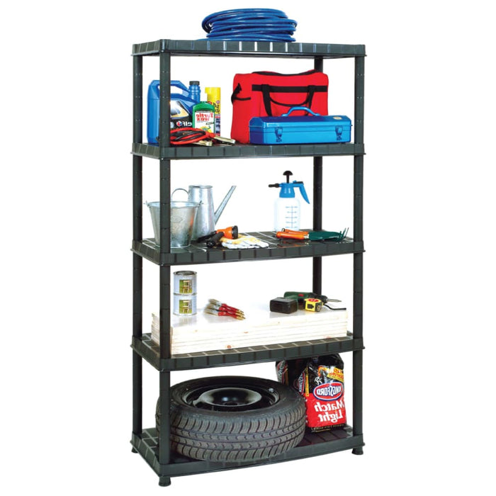 Storage Shelf 5-tier Black 91.5x45.7x185 Cm Plastic Oailnl