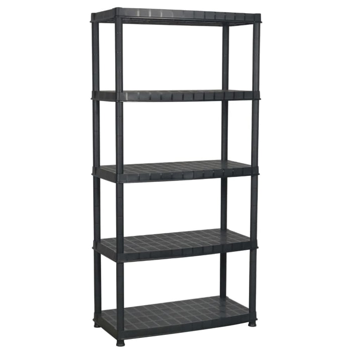 Storage Shelf 5-tier Black 91.5x45.7x185 Cm Plastic Oailnl