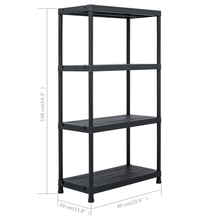 Storage Shelf Rack Black 100 Kg 60x30x138 Cm Plastic Aplit