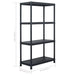 Storage Shelf Rack Black 100 Kg 60x30x138 Cm Plastic Aplit
