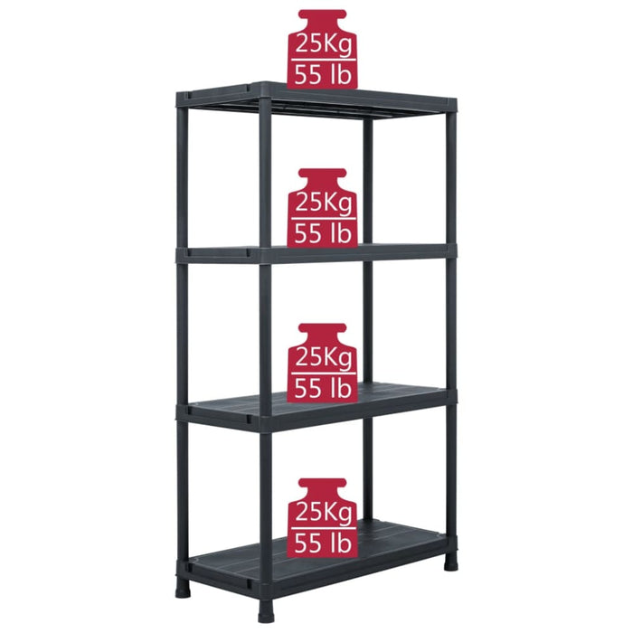 Storage Shelf Rack Black 100 Kg 60x30x138 Cm Plastic Aplit