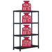 Storage Shelf Rack Black 220 Kg 90x40x138 Cm Plastic Aplik